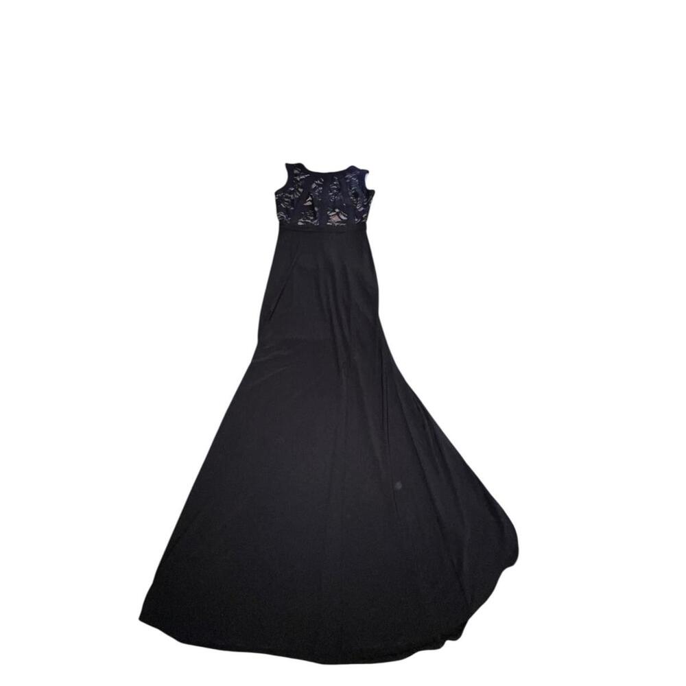 Morgan & Co Formal Maxi Dress Size 1 / 2 Black Lace Sparkle Sleeveless Fairy